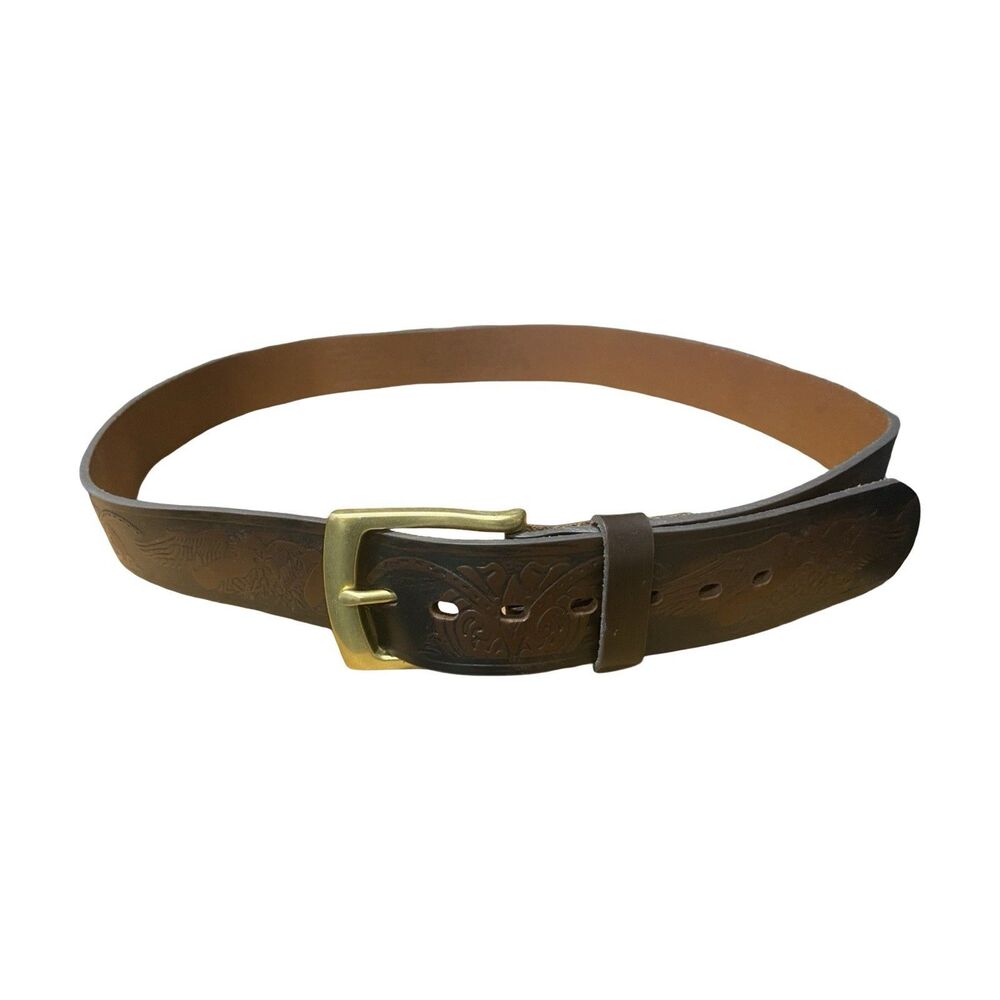 Wrangler Men’s Brown Leather Decorated Belt BW06152 Size 44 New